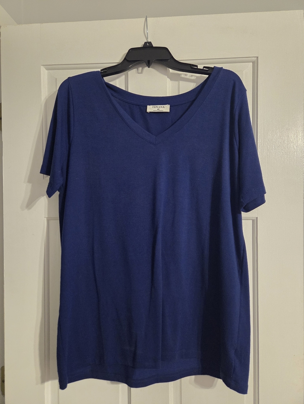 Zenana V-Neck Tee in Deep Royal Blue